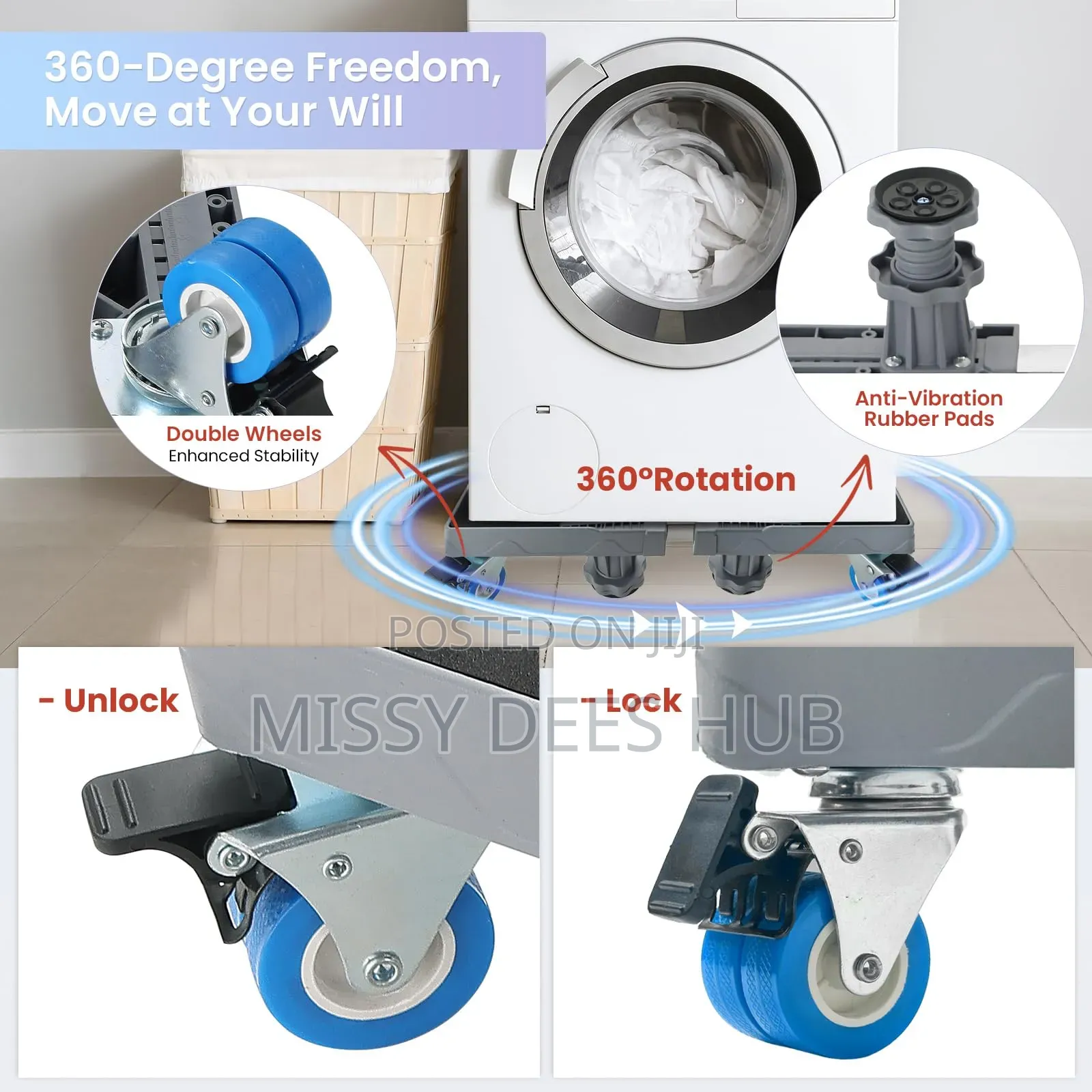 Solid Movable Base for Fridges and Washing Machines