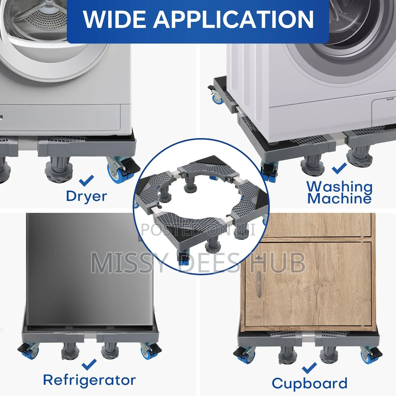 Solid Movable Base for Fridges and Washing Machines