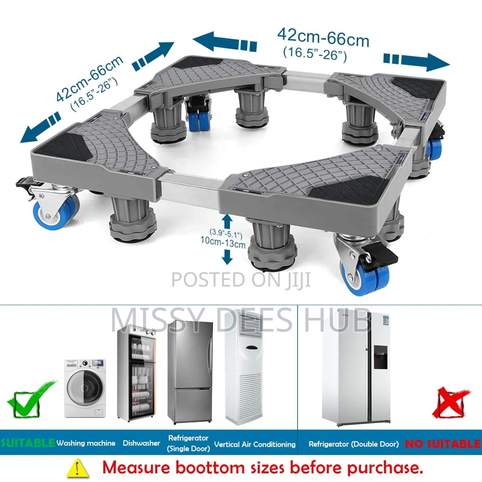 Solid Movable Base for Fridges and Washing Machines