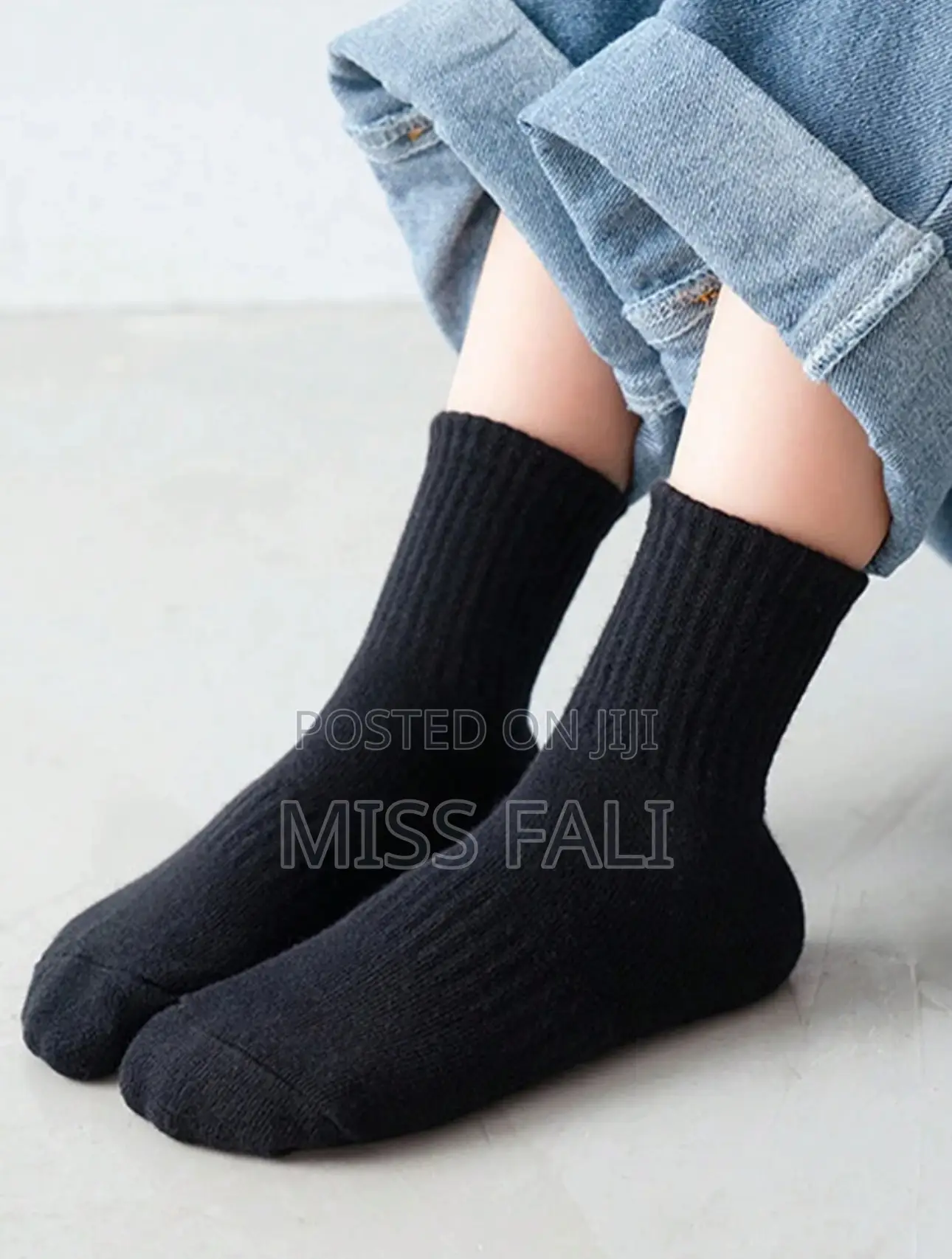 5pairs of Black Cotton Socks. 3-8y, 8-12y.