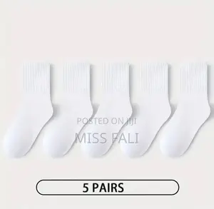 5pcs Cotton Socks. Black Available . 6-8y, 9-12y