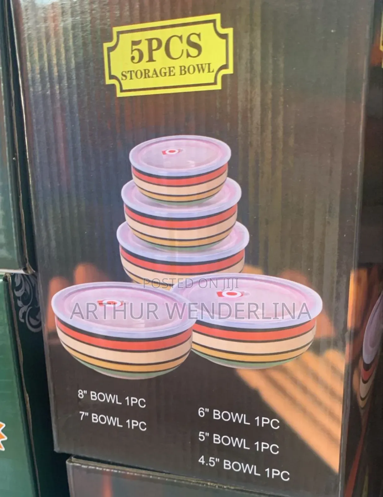 5 and 3 Pieces Ceramic Bowl With Cover
