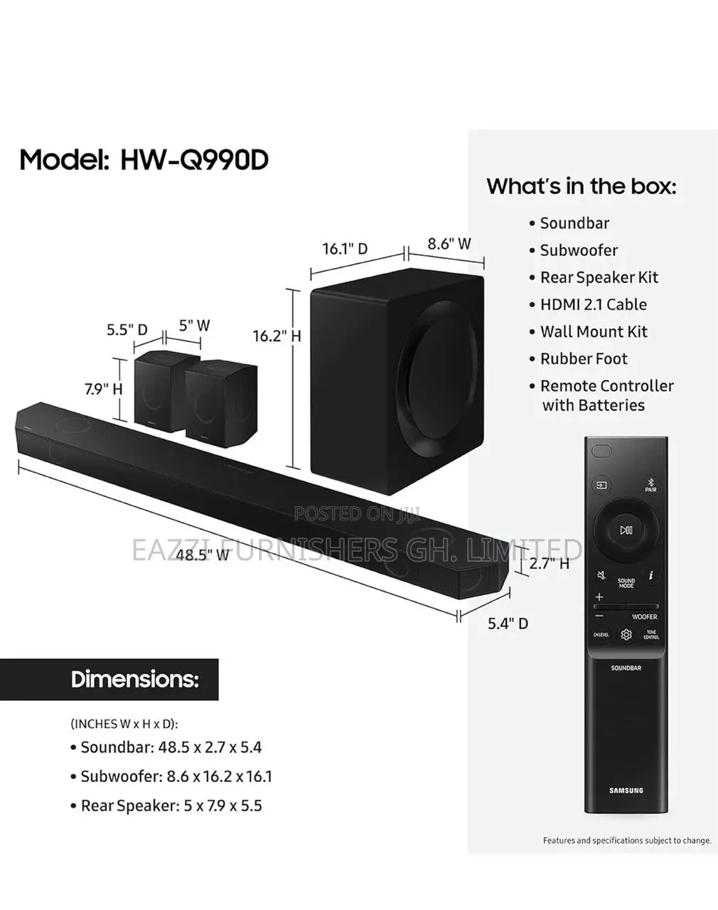 The Samsung Hw-Q990d Is a 11.1.4 Channel Soundbar System