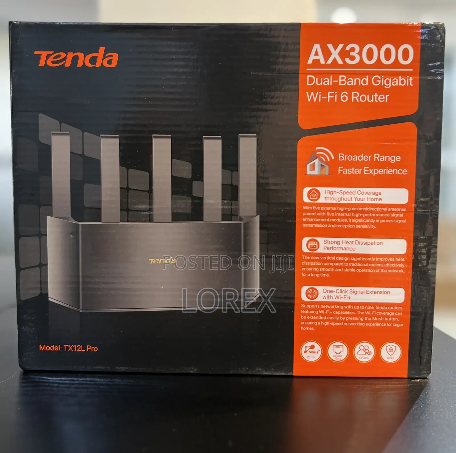 Tenda Dual Band Wifi 6 Ax3000 Router Tx12l Pro