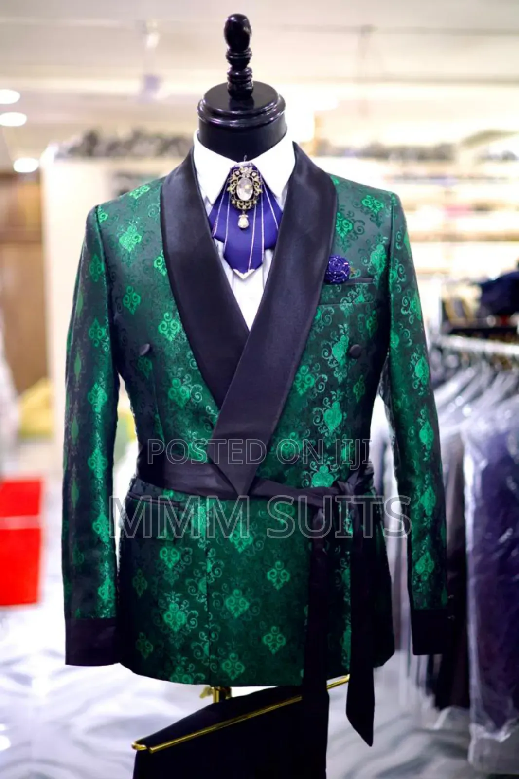 Quality Turkish 2-Piece Double-Breasted Men Suit With Belt