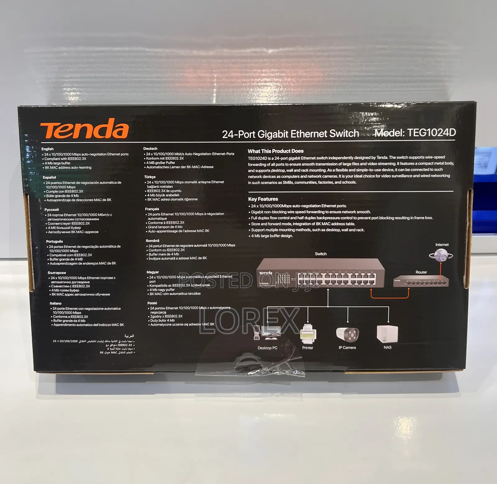 Tenda 24 Port Gigabit Switch Unmanaged Rackmount Teg1024d
