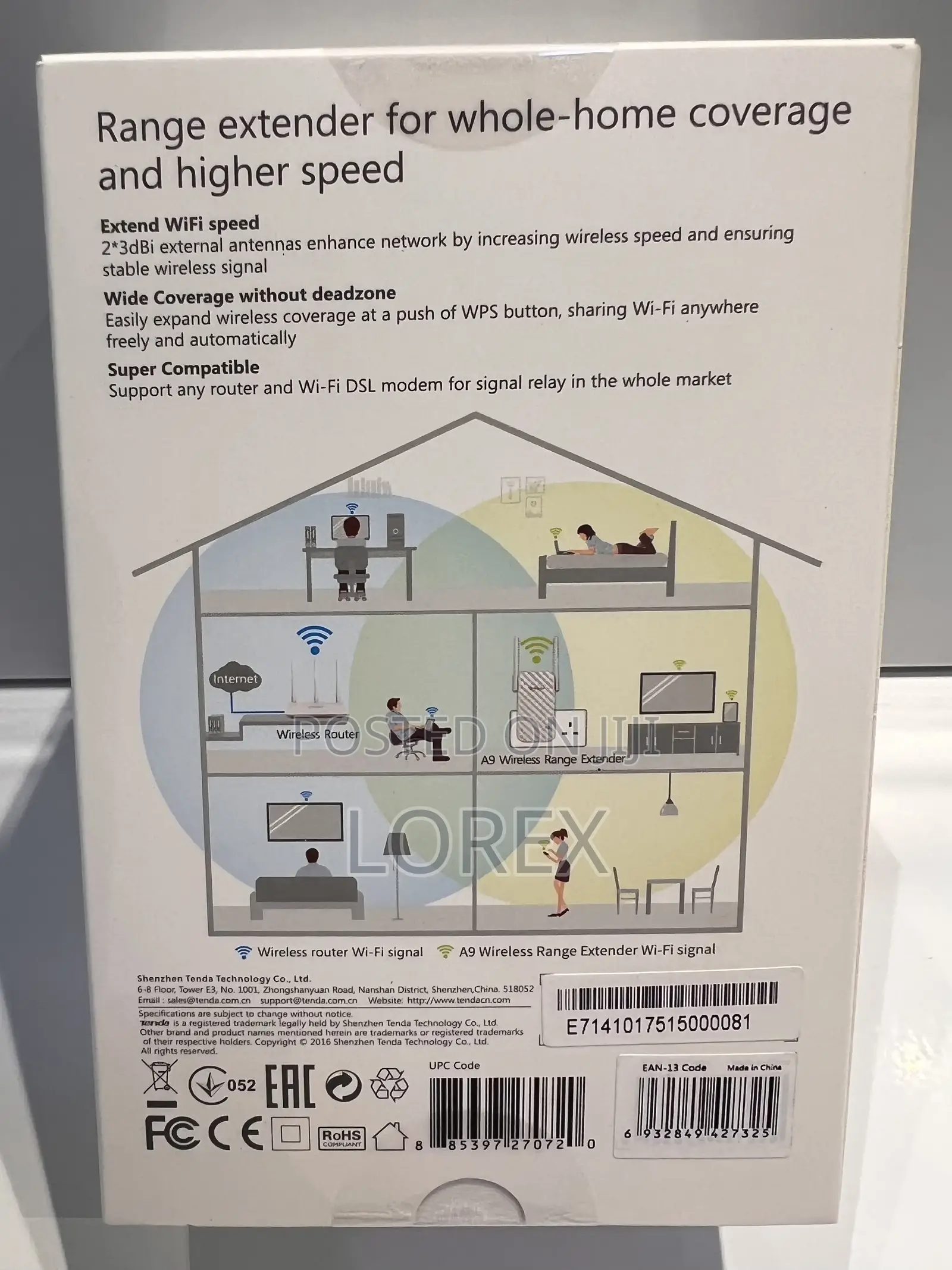 Tenda A9 N300 Universal Wifi Range Extender (No Lan Port)