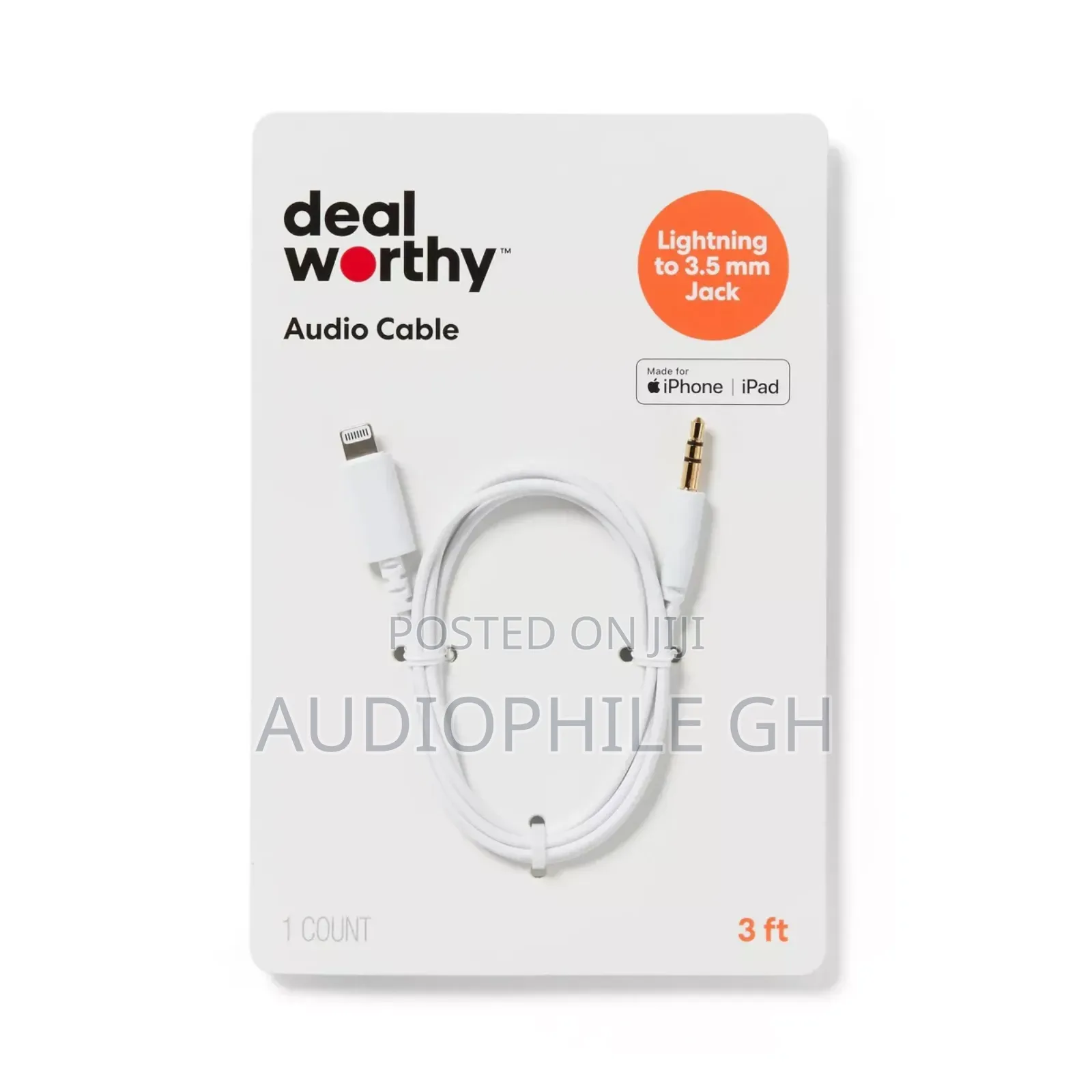 Heyday 3' Ft Lightning to Aux Cable