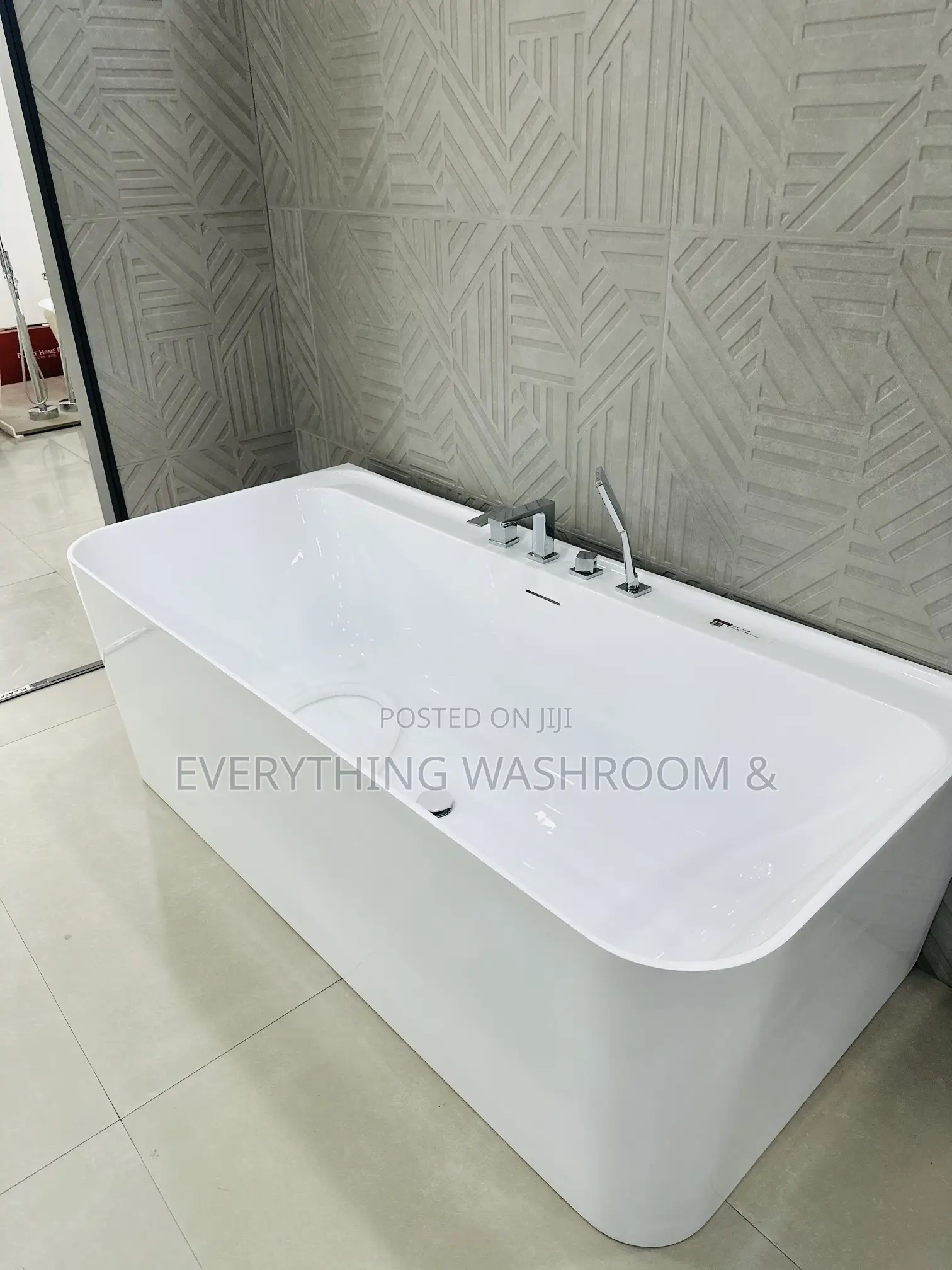 White Bathtub_ceramic Bathtub_straight Bath With Accessories