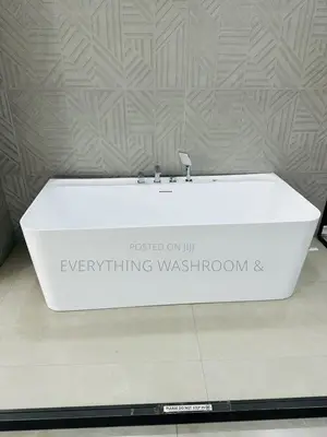 White Bathtub_ceramic Bathtub_straight Bath With Accessories
