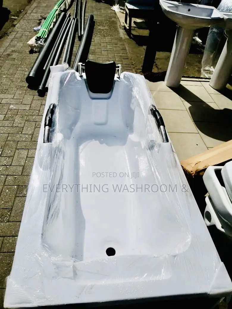 1700mm Straight Bathtub + Memory-Foam Headrest Cushion
