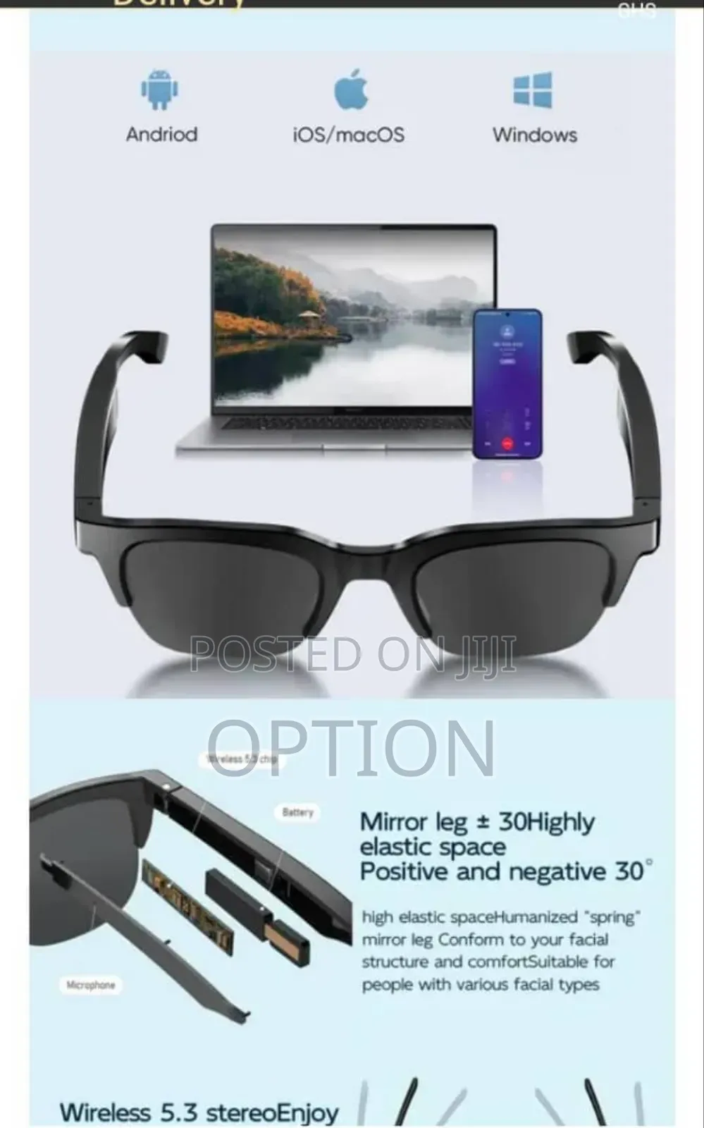 Bluetooth Phone Call And Music Glasses