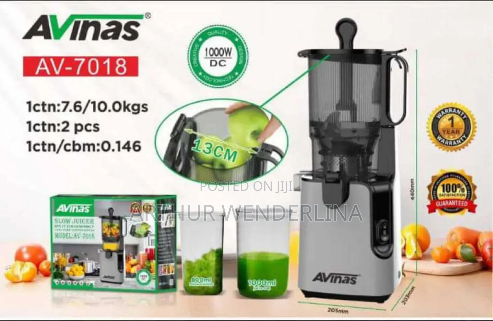 Avinas Slow Juicer Model 7018