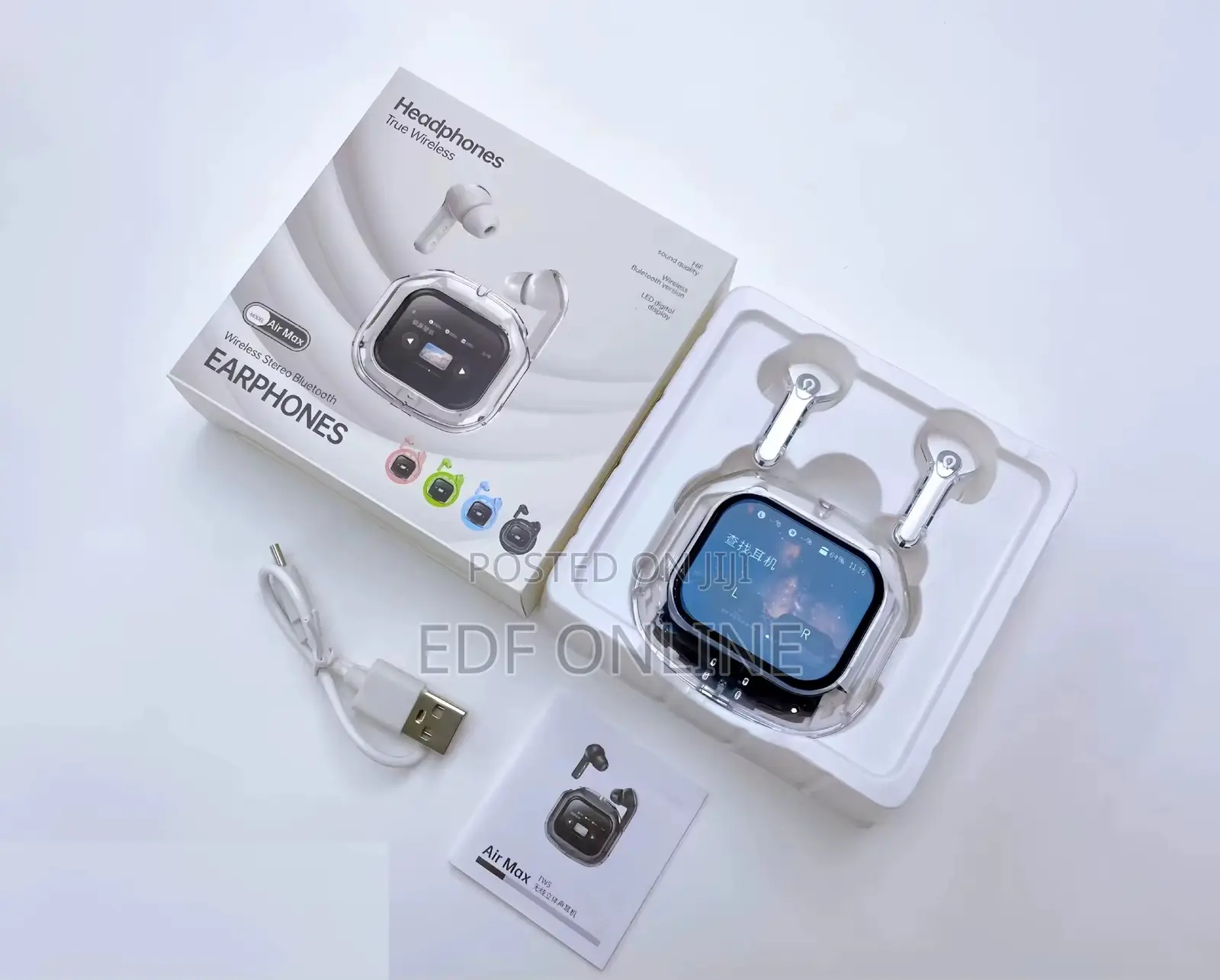 TWS Airmax Earbuds Screen Touch Display
