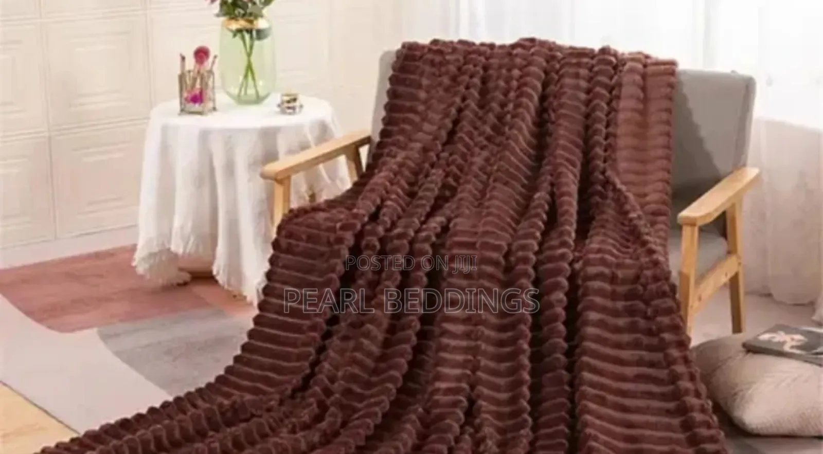 Quality Luxurious Stripped Throw Blanket Available in Colors