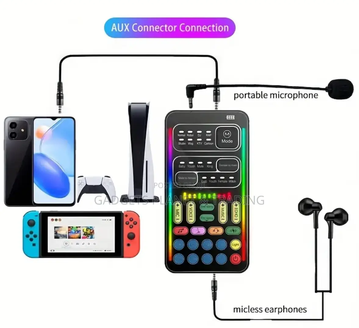 New I9 Multi-functional Voice Changer With 8 Sound Effects