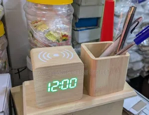 Desktop Electric Clock+ Pen  Holder