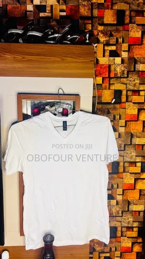 Photo - Plain White v-Neck T-Shirt, From Usa  0191