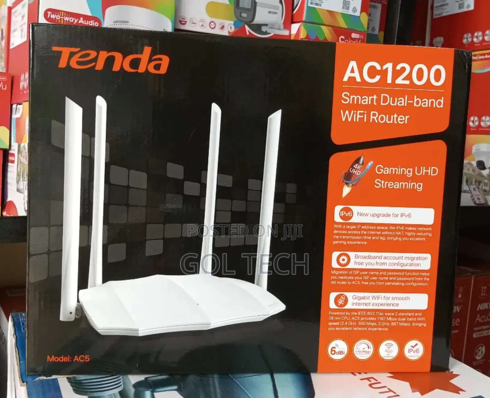 Tenda Ac5 Smart Dual-Band Wifi Router Ac1200 Uhd Streaming