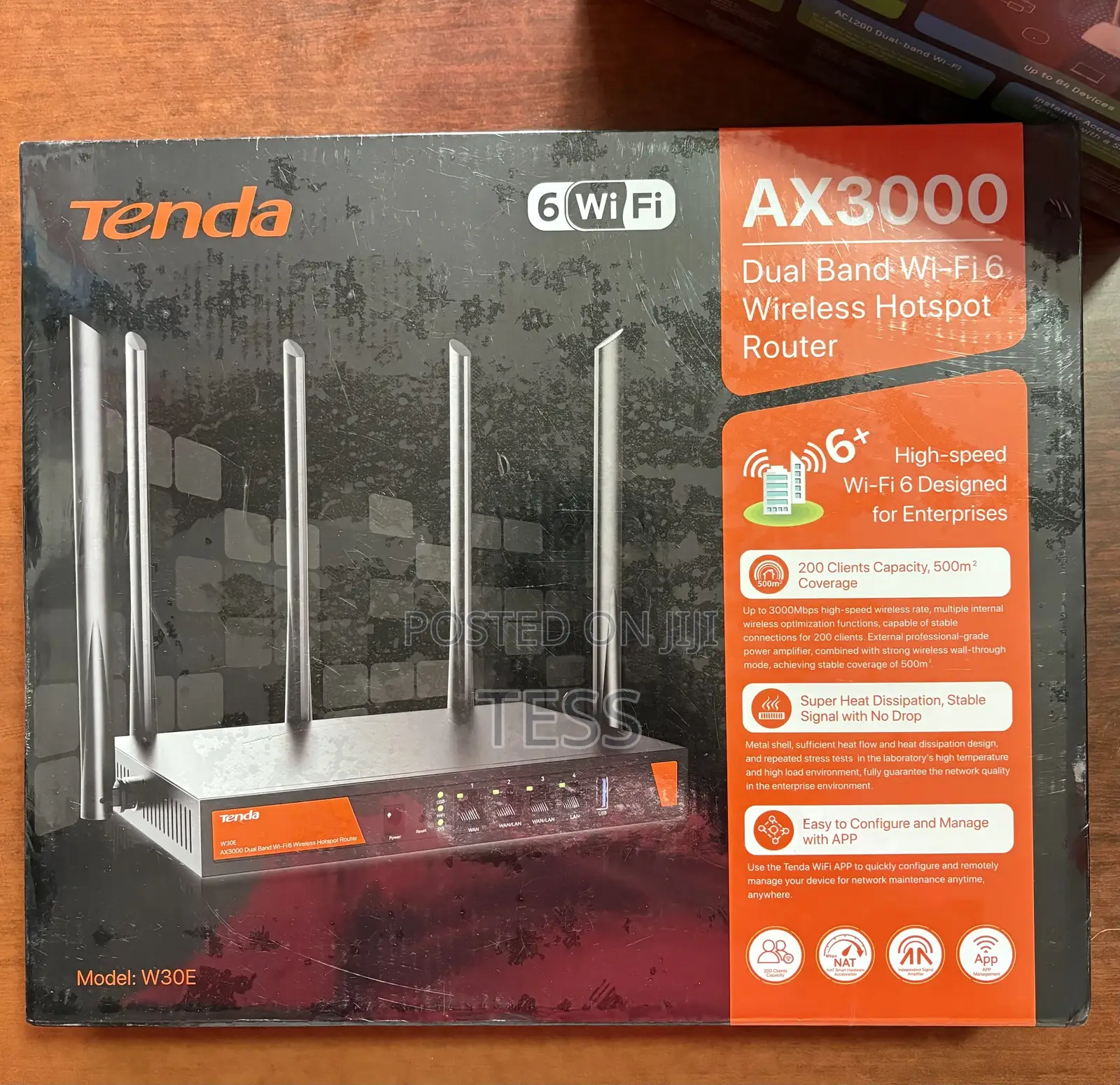 Tenda Gigabit Wi-fi6 Dual Bandrouter Wireless Hotspot W30e