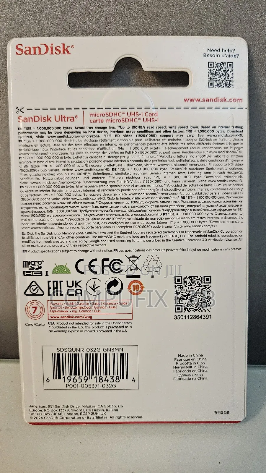 64gb Sandisk Ultra Microsdxc Card