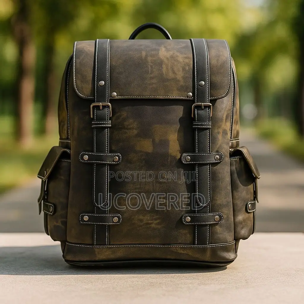 Vintage Leather Travel Backpack Fit 15.6 Laptop Waterproof