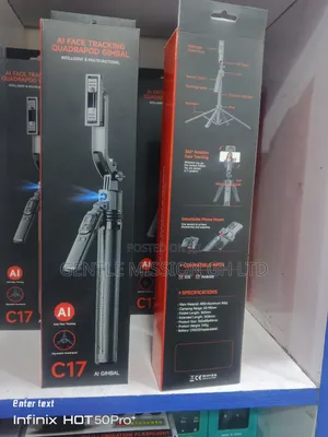 Photo - Ai Face Selfie Stick Tracking Quadrapod Gimbal C17 360°