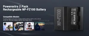 Powerextra 2 Pack Sony Np-fz100 Battery 2500mah (Usb-c)