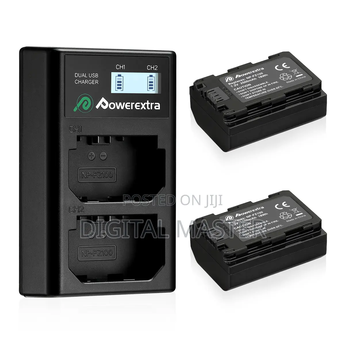 Powerextra 2 Pack Sony Np-fz100 Battery 2500mah