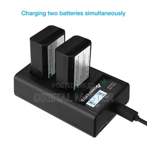 Powerextra Np-Fw50 Battery Smart LCD Display Dual Charger