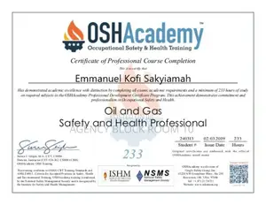 Certified Oil & Gas Safety Pro. Seeking Practical Experience