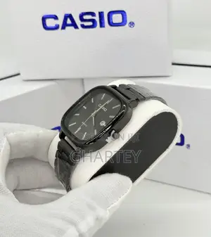 Photo - Casio Analog Date Display Stainless Steel All Black Watch
