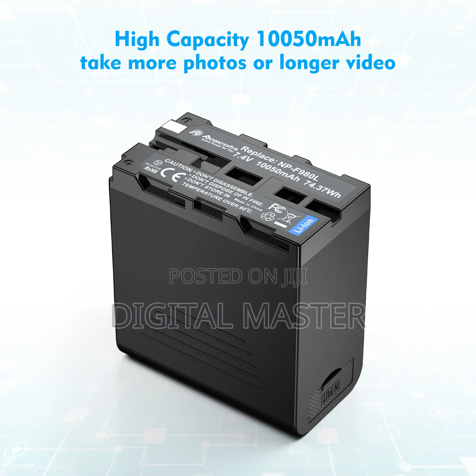 Powerextra Np-F980l 10050mah With Usb Output LCD Display