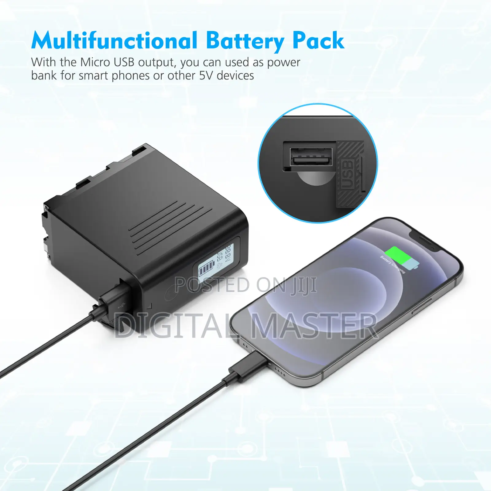 Powerextra Np-F980l 10050mah With Usb Output LCD Display