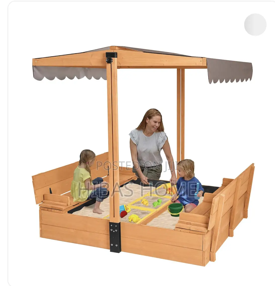 Badger Basket Wooden Sand Box With Benches. Kids Sandbox