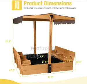 Badger Basket Wooden Sand Box With Benches. Kids Sandbox