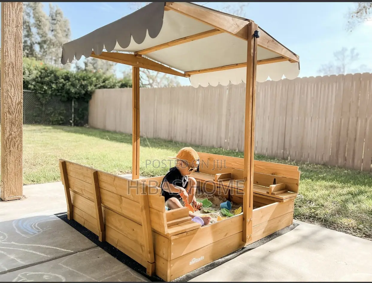 Badger Basket Wooden Sand Box With Benches. Kids Sandbox