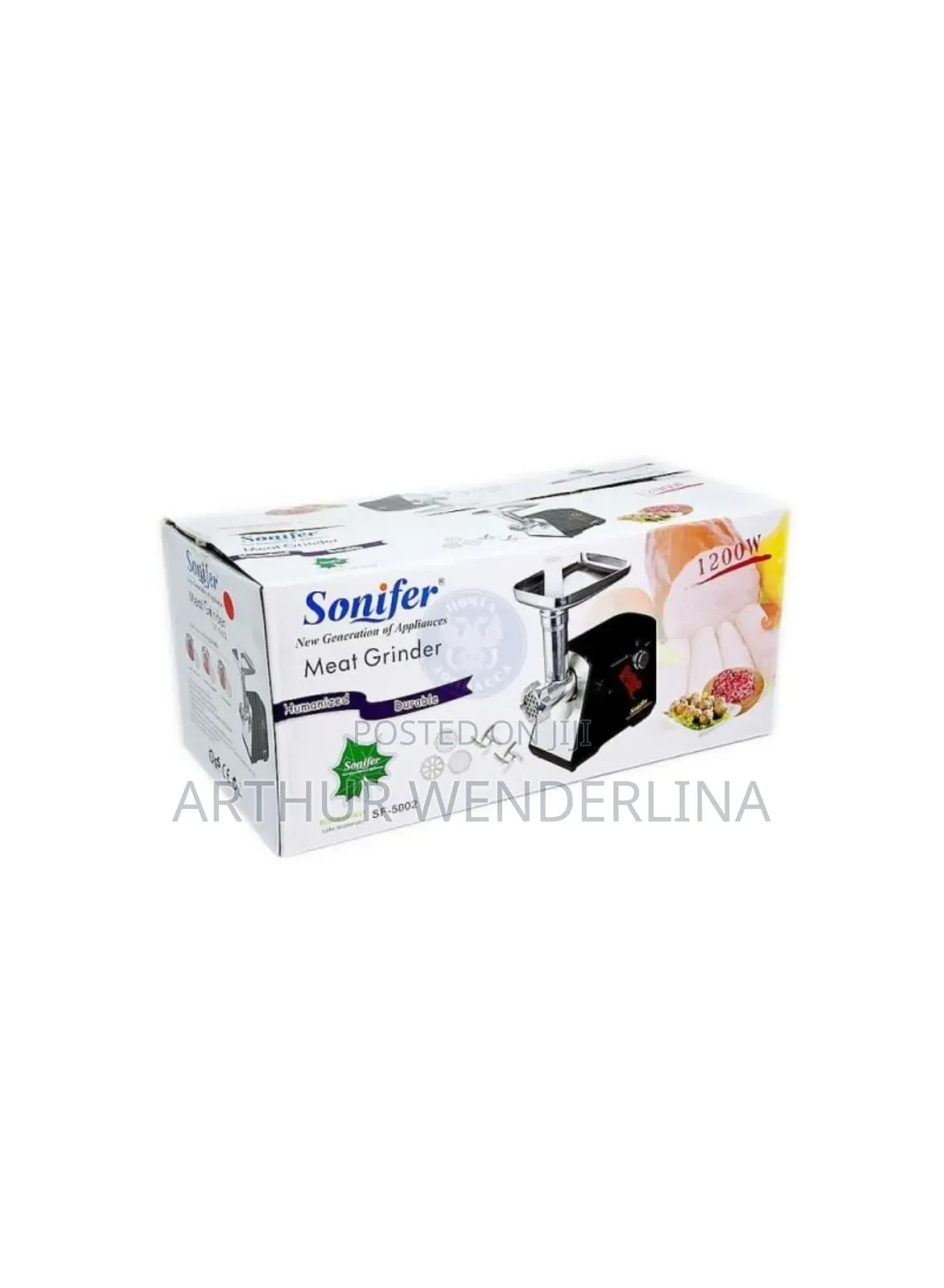 Sonifer 1200w Electrical Meat Grinder With Multiple Discs