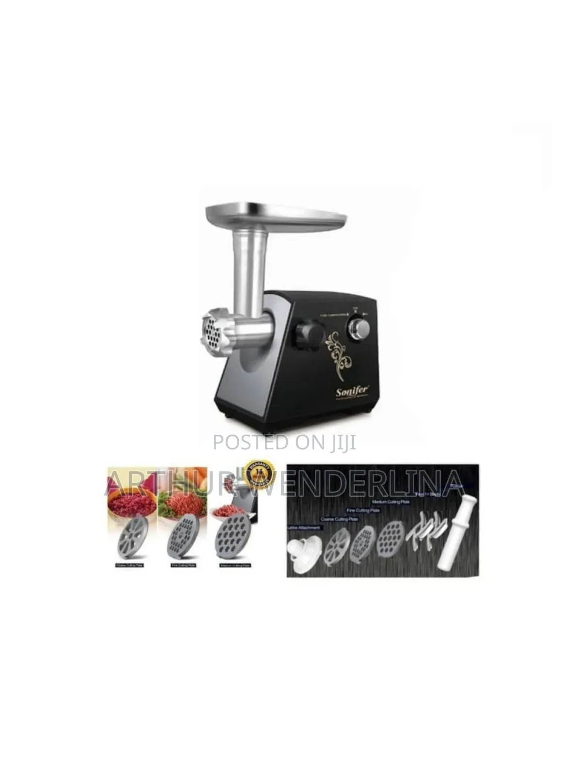 Sonifer 1200w Electrical Meat Grinder With Multiple Discs