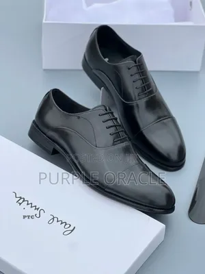 Paul Smith Men's Cap-Toe Oxford Dress Shoes With Shoehorn