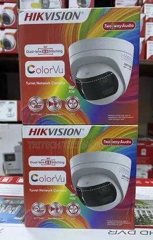 Hikvision 6mp Dual Lens Stitched Wide Angle Colorvu Ip Cam