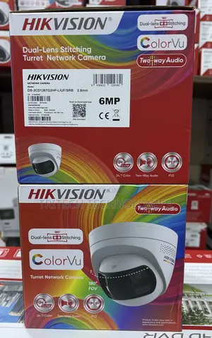 Hikvision 6mp Dual Lens Stitched Wide Angle Colorvu Ip Cam