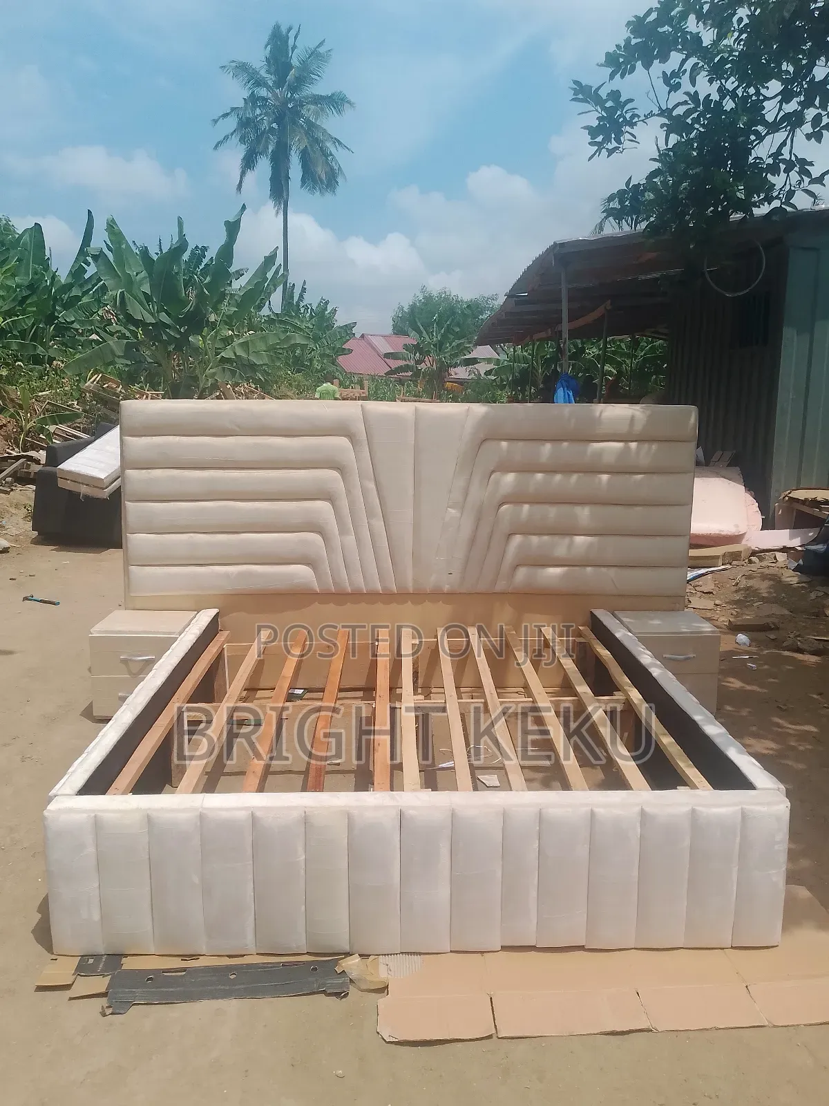 Over King Size Bed Frame With Side Drawer