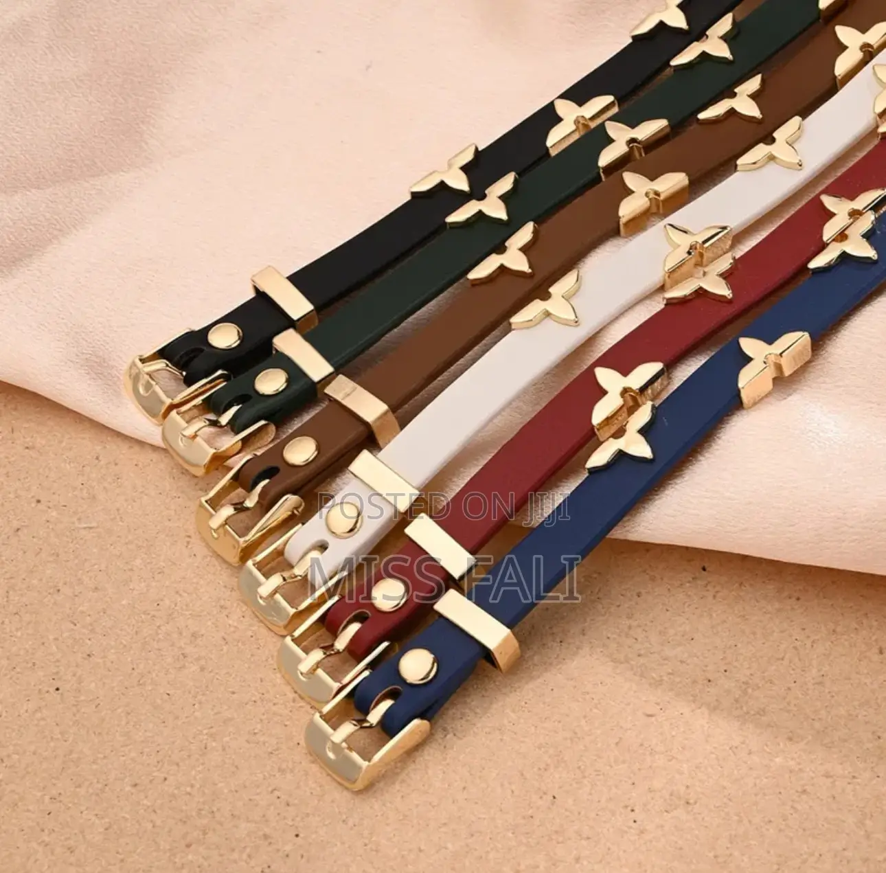 Leather Bracelet With Stainless Steel Butterfly. Black