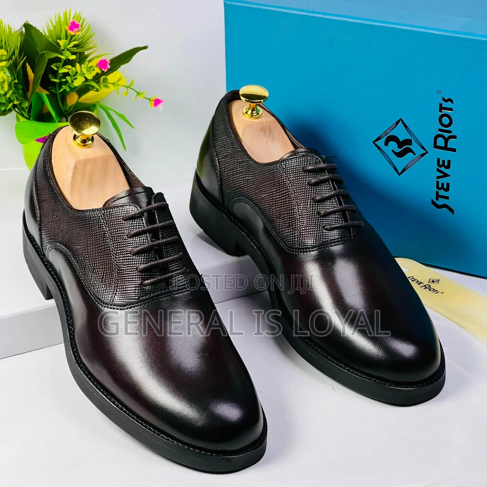 Steve Riots Black and Dark Coffee Men’S Shoe