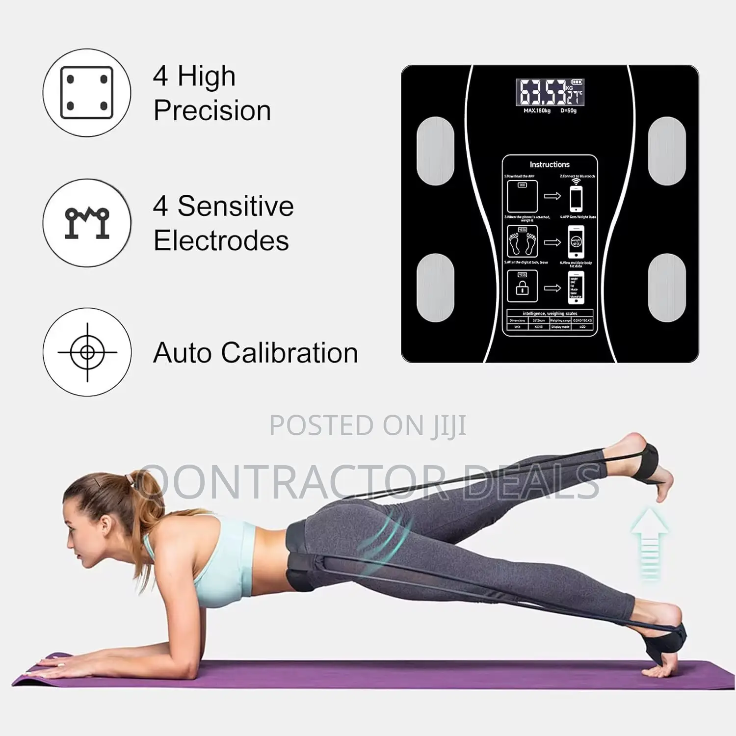 Qontractor Sports Intelligent Bluetooth Bathroom Body Scale