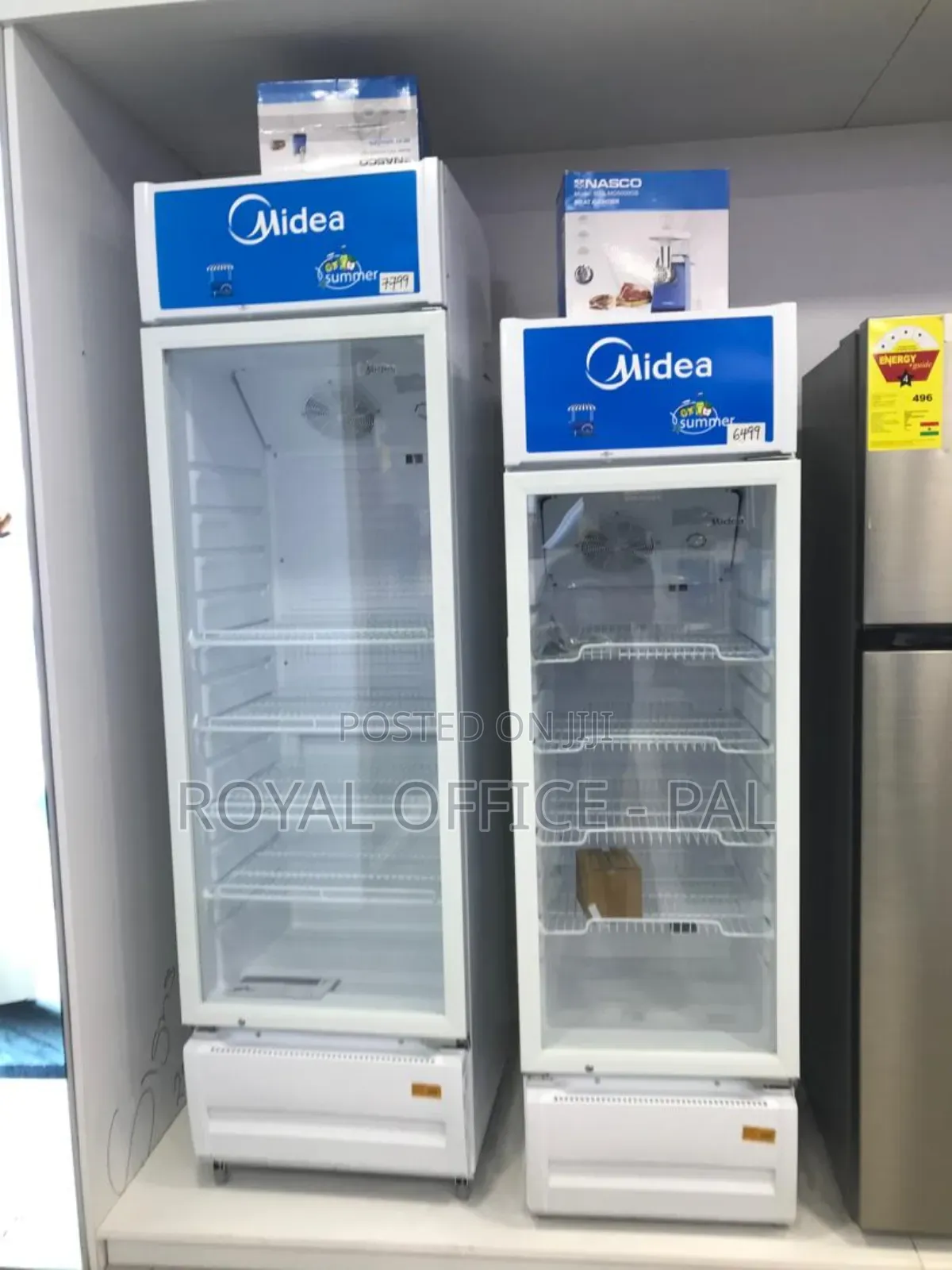 Low Noise Midea 400l Single Door Display Fridge