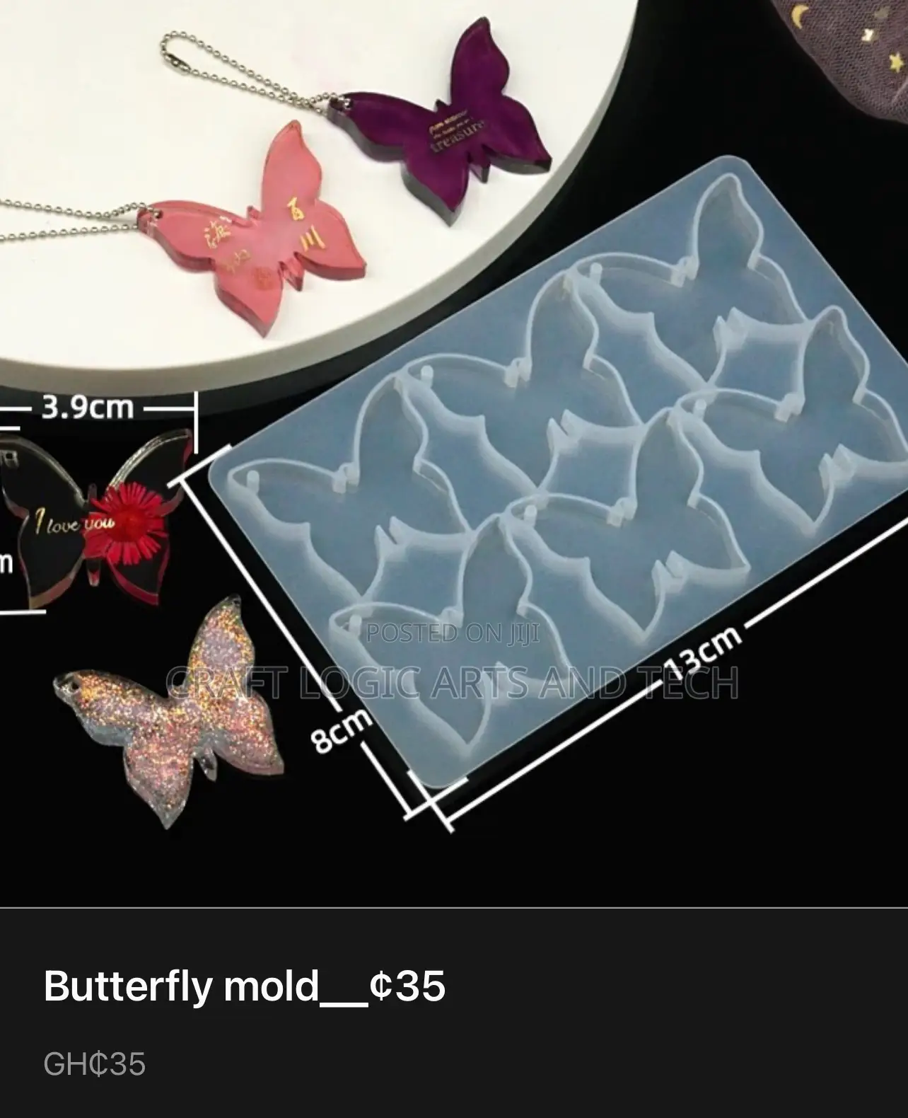Keychain Silicone Molds Charms Epoxy Resin Art Gh¢35 Each