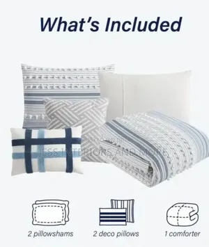 Stripes 5-Piece Bedding Comforter Set( Queen Size)