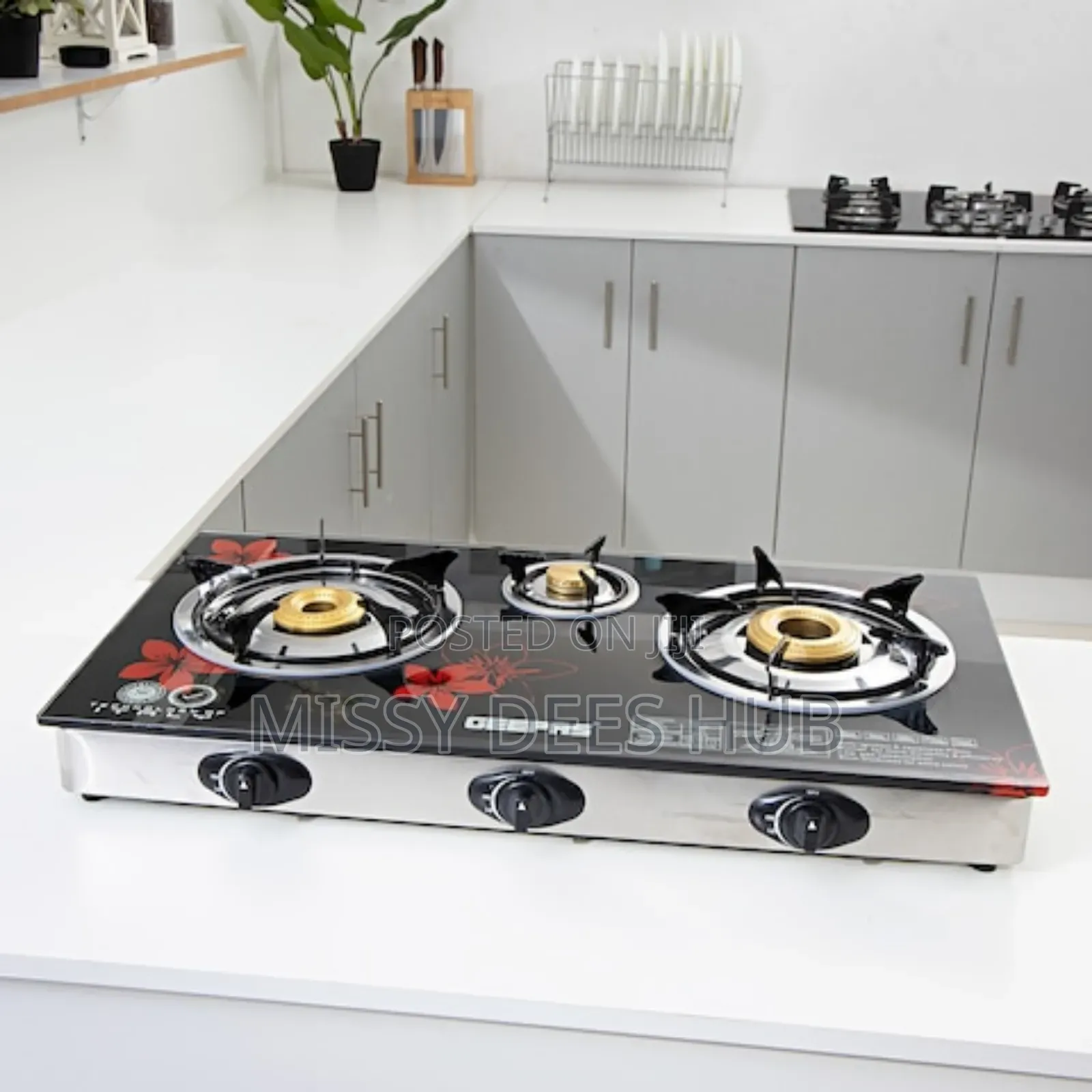 3 Burner Tempered Glasstop Cooker